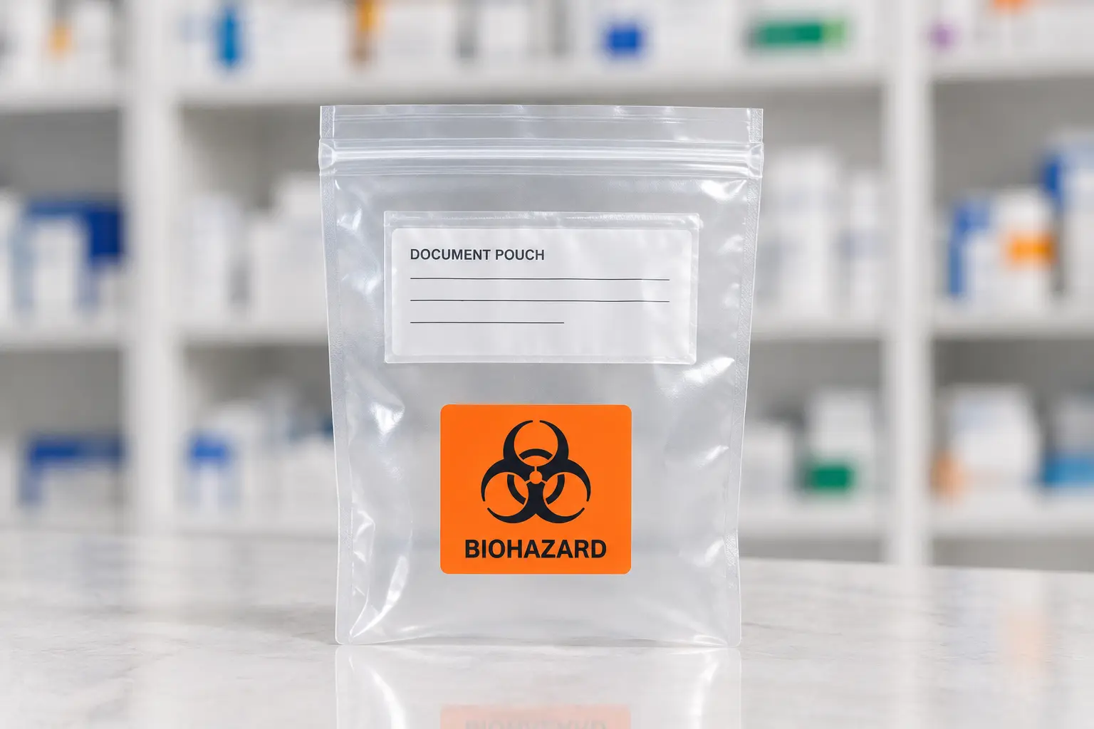 Biohazard specimen bags